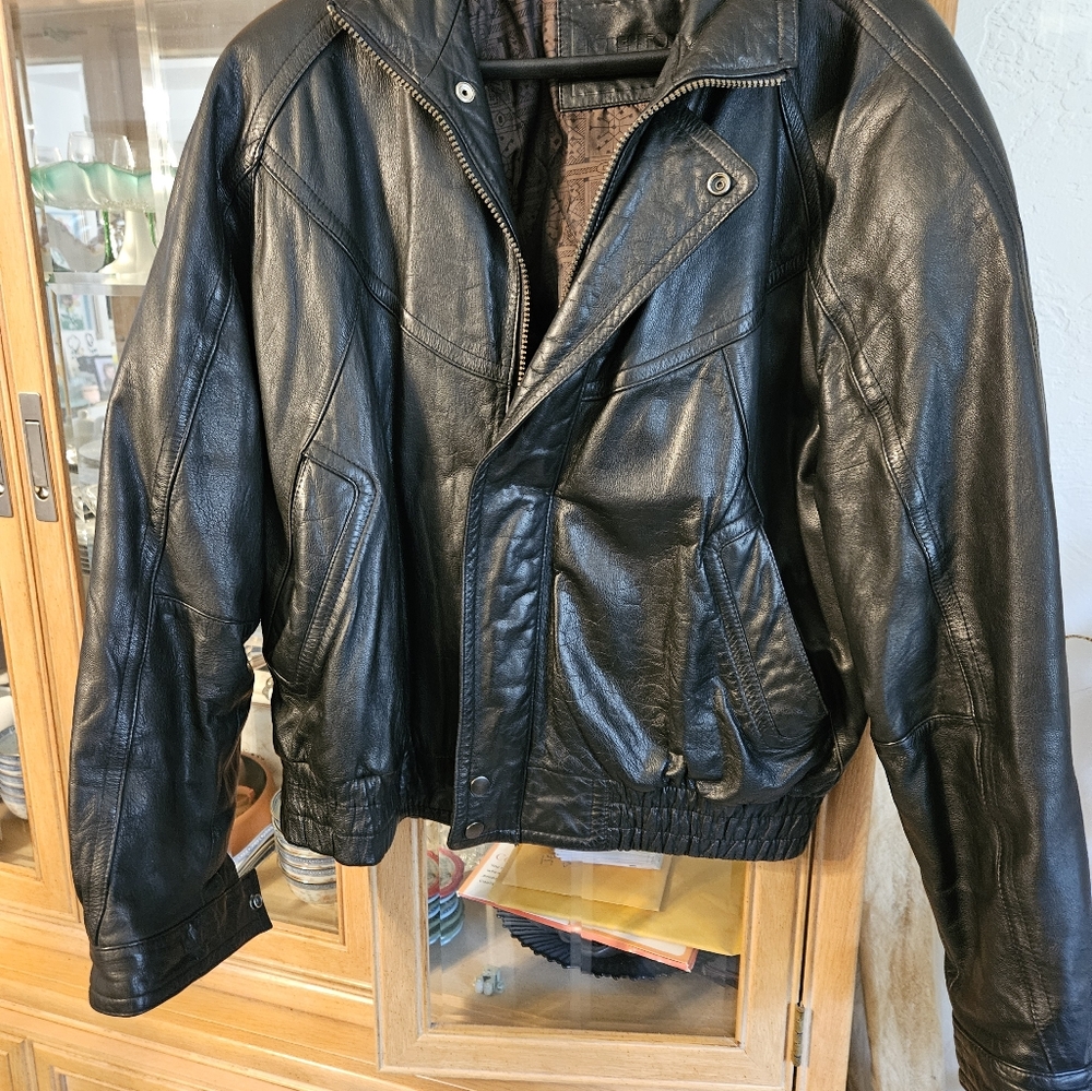 Men's Bressions International Genuine Soft Leather Black Jacket